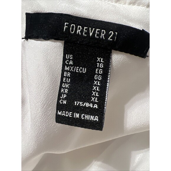 Forever 21 Cotton Linen Flax Blend White Natural Earthy Lined Skirt Lagenlook XL - Picture 7 of 9